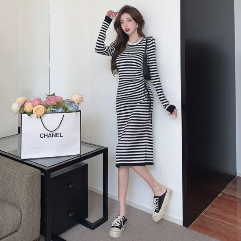 Clothes And Dresses | Long Striped Knit Dress  –  Womens