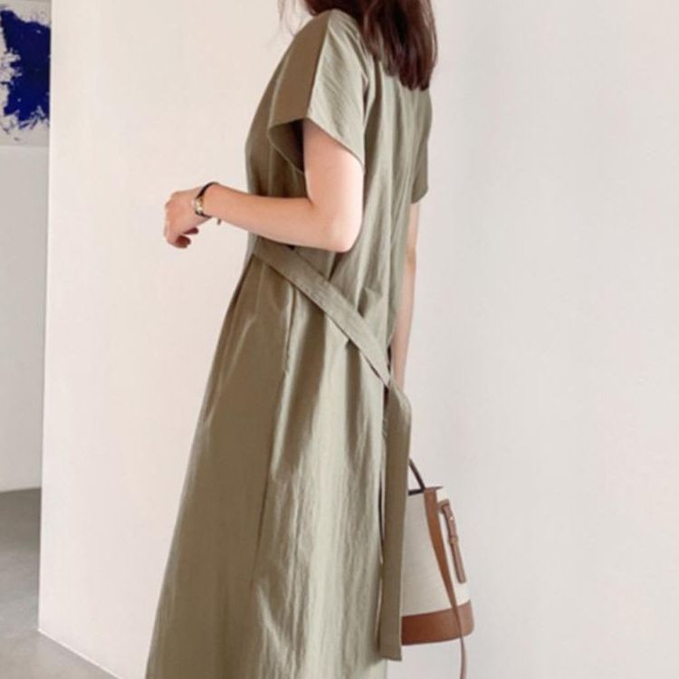 Clothes And Dresses | Canvas Dress With Kimono Sleeves And Sash  –  Womens